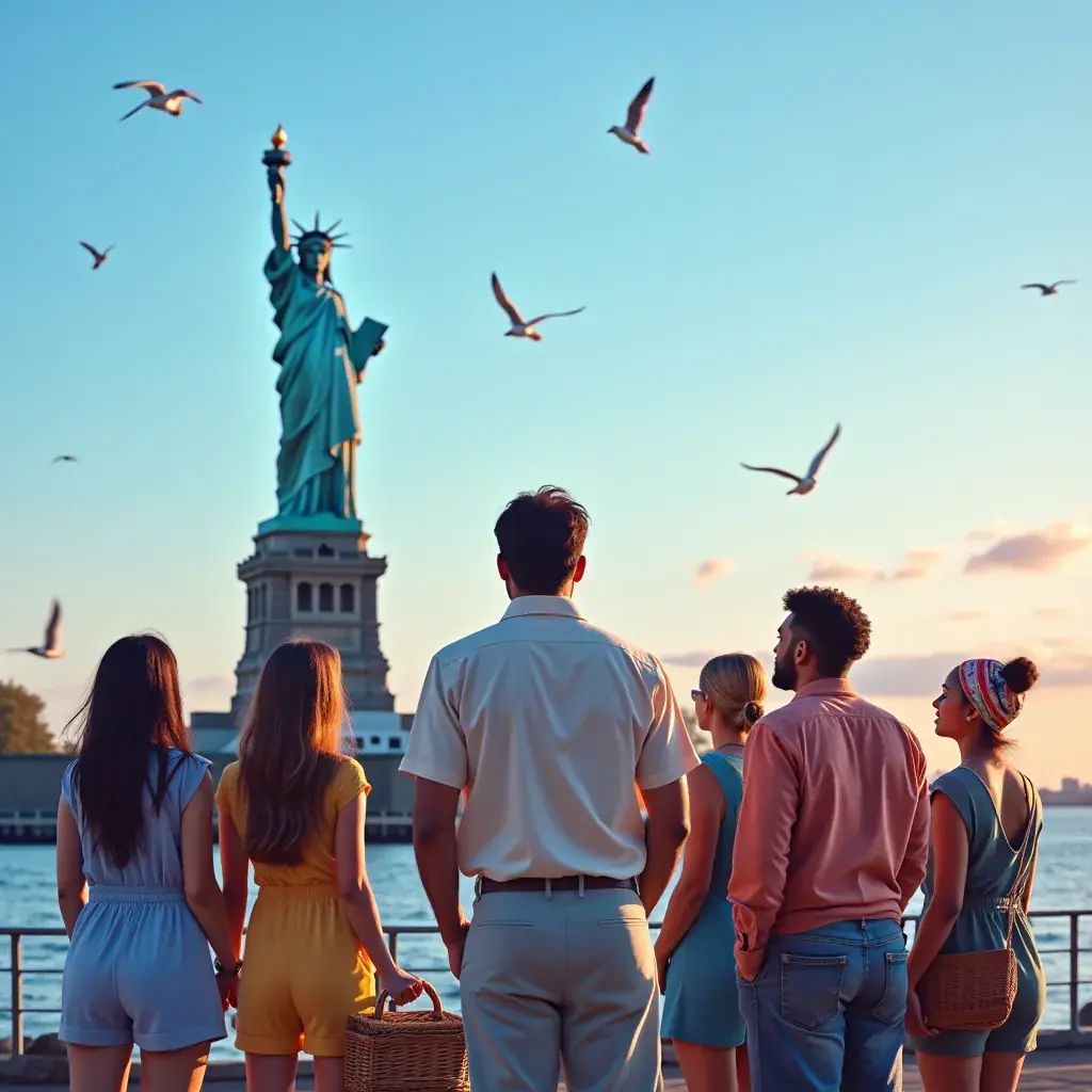 Panorama Nowego Jorku z wysokich wieżowców, ukazująca tętniące życiem miasto.
